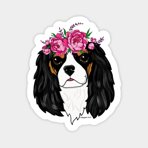 Cavalier King Charles Spaniel Flower Girl Sticker by FLCupcake